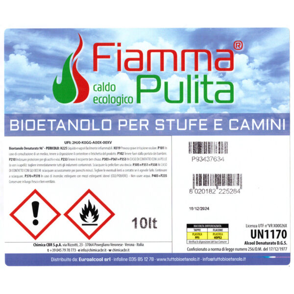 Tutto Bioetanolo Vendita Etichetta Taniche 10 litri