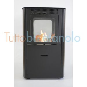 Stufa a bioetanolo silver design nera